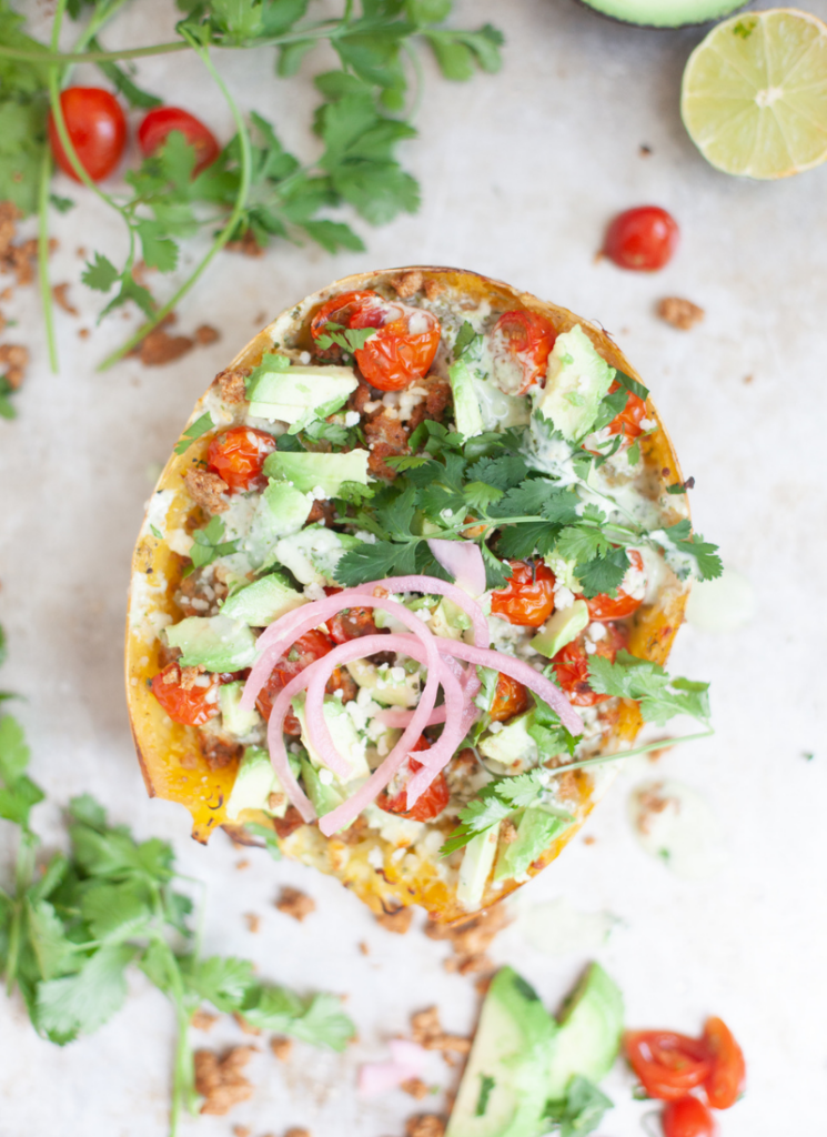 Taco spaghetti squash boats www.lillieeatsandtells.com