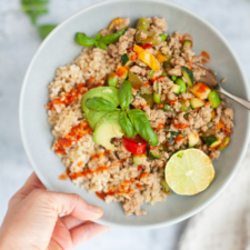 You'll love this Thai basil turkey veggie skillet. www.lillieeatsandtells.com
