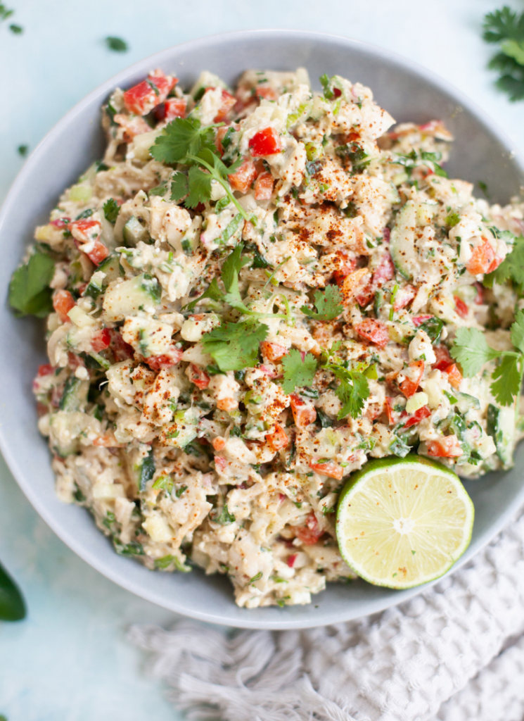 This Quick Mexican Chicken Salad comes together is fast and easy to make. www.lillieeatsandtells.com