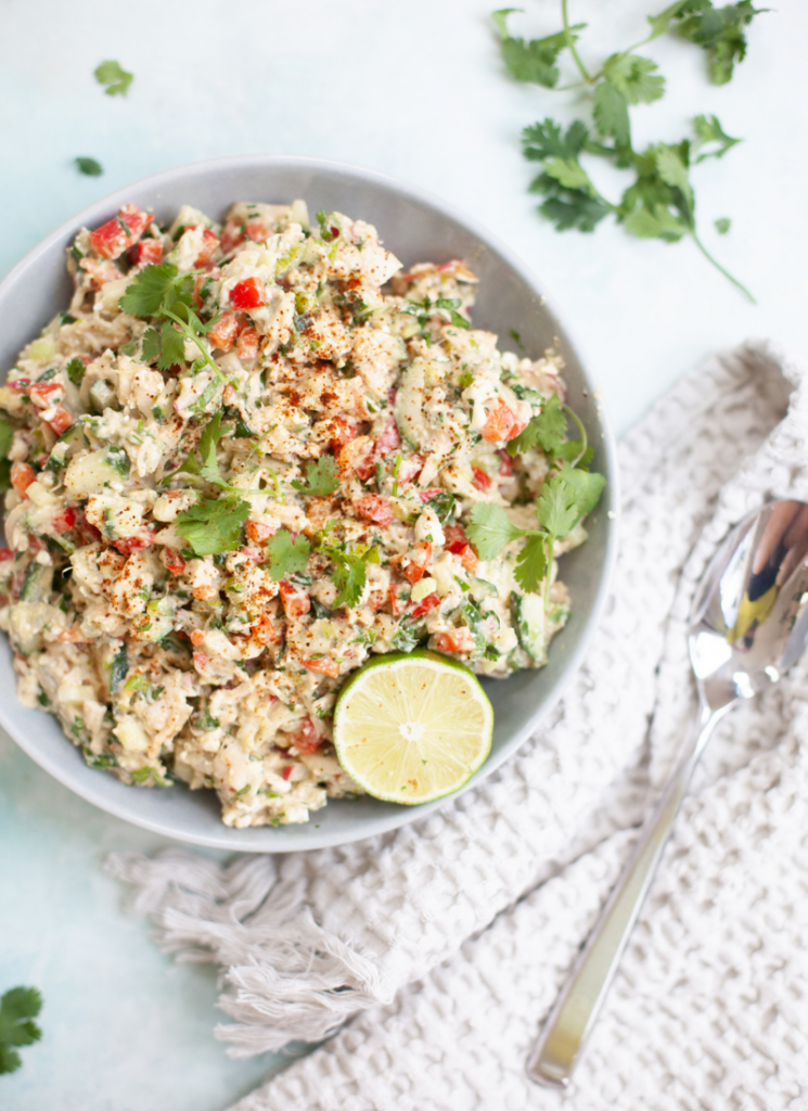 This Quick Mexican Chicken Salad is great for lunch or a snack. www.lillieeatsandtells.com
