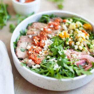 Steak and Arugula Salad Bowl