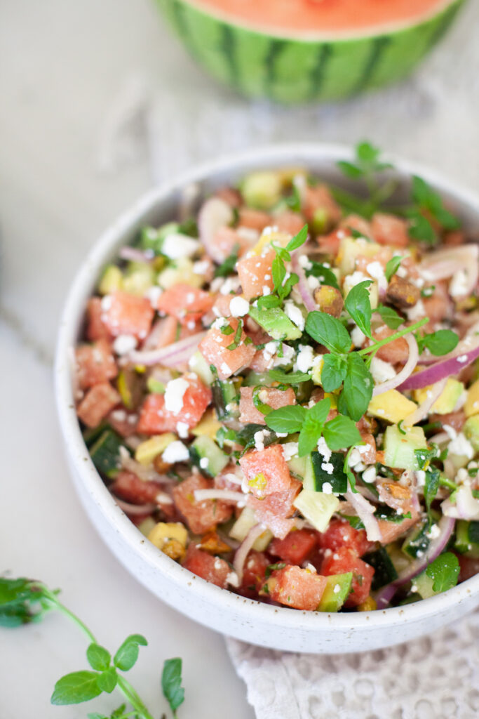 fresh watermelon cucumber salad with feta
www.lillieeatsandtells.com