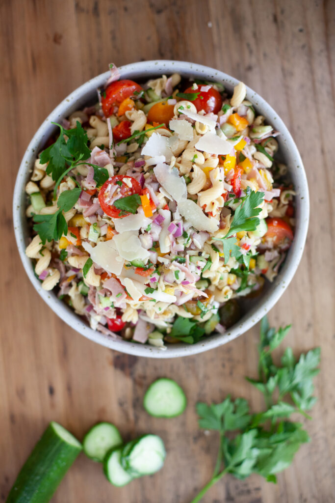 Favorite Italian Pasta Salad with ham from www.lillieeatsandtells.com