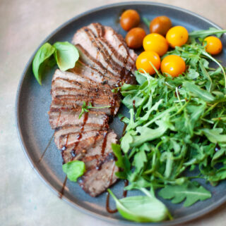 www.lillieeatsandtells.com recipe for balsamic grilled flank steak