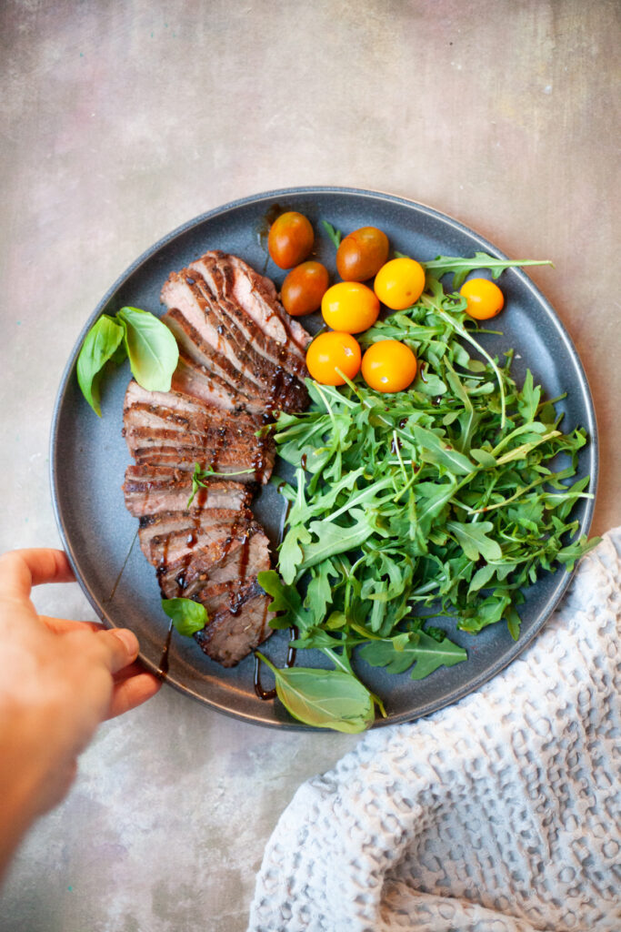 Balsamic Grilled Flank Steak recipe found at www.lillieeatsandtells.com