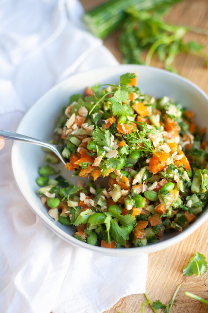 asian edamame salad with cucumber from www.lillieeatsandtells.com