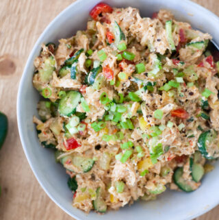 www.lillieeatsandtells.com recipe for romesco chicken salad
