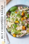 macro friendly BLT chopped salad with macro friendly creamy blue cheese dressing recipe by www.lillieeatsandtells.com