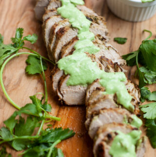 www.lillieeatsandtells.com recipe for pineapple cilantro jalapeno air fried pork tenderloin
