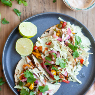 quick and easy air fried fish tacos by www.lillieeatsandtells.com