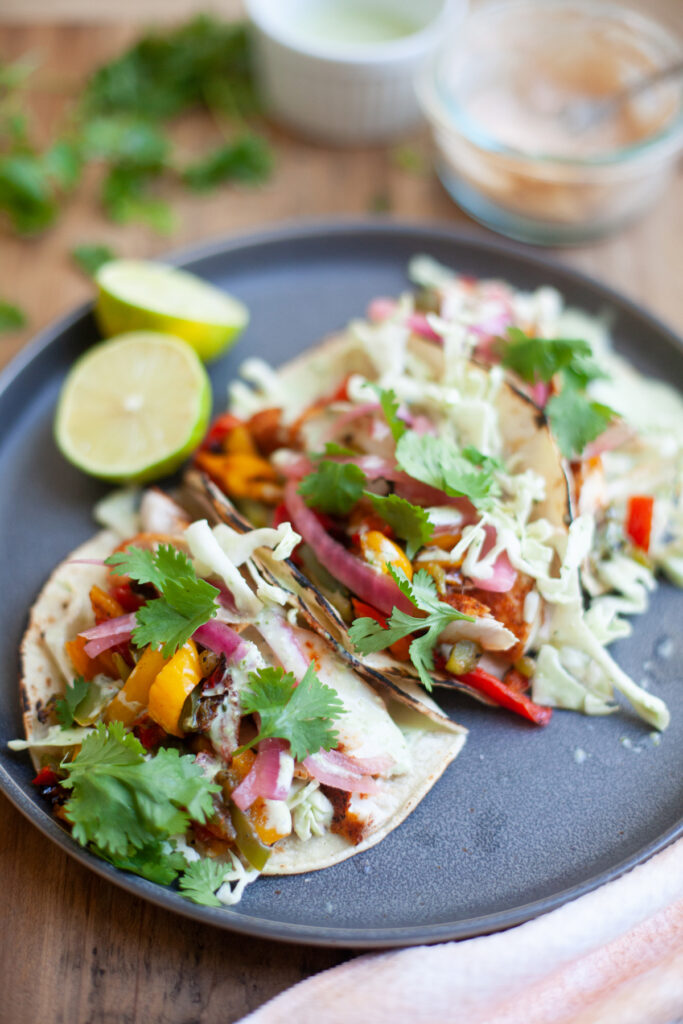 easy and macro friendly air fried fish tacos by www.lillieeatsandtells.com