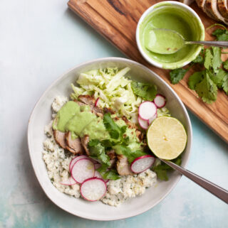 This Jalapeno Cilantro Pork and Cauliflower Rice Bowl by www.lillieeatsandtellscom.bigscoots-staging.com