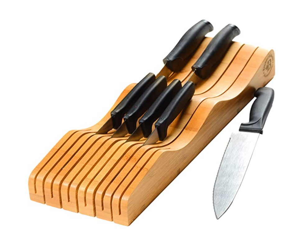 This drawer knife block is an essential kitchen tool every cook will love www.lillieeatsandtells.com