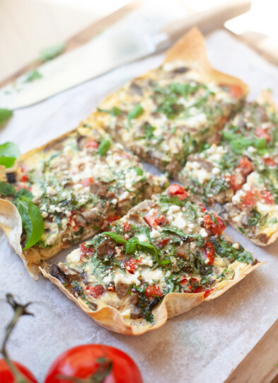 Garden Veggie Quiche for One in a white dish | recipe by www.lillieeatsandtellscom.bigscoots-staging.com