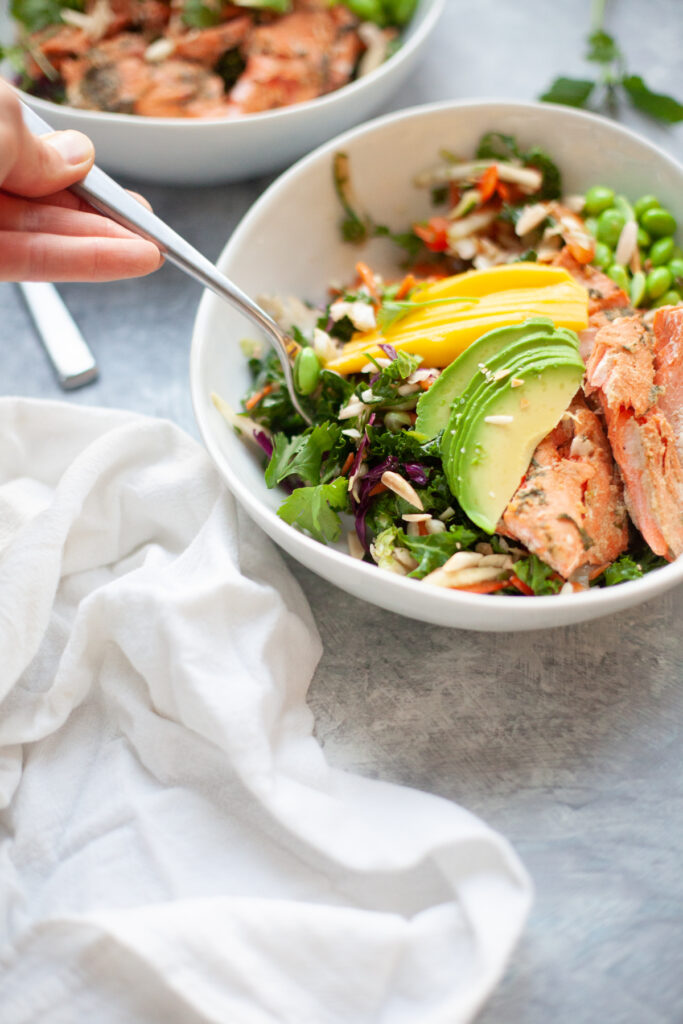 The dressing for the Asian slaw is delicious and macro-friendly www.lillieeatsandtells.com