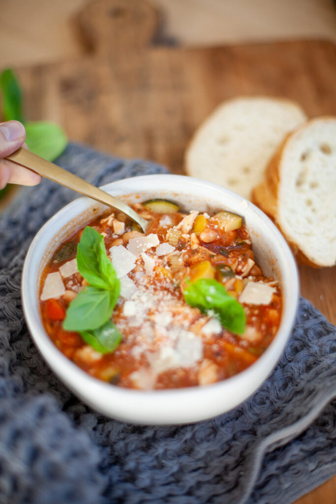 Minestrone Soup With Rotisserie Chicken