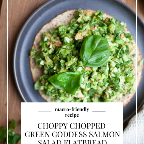 Pile your Choppy Chopped Green Goddess Salmon Salad high on top of grilled flatbread. www.lillieeatsandtells.com