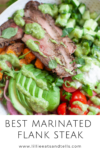 This recipe for the best marinated flank steak is macro-friendly and delicious. www.lillieeatsandtells.com