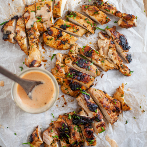 Macro-friendly and delicious. Try these BBQ soy ginger chicken thighs now. www.lillieeatsandtells.com