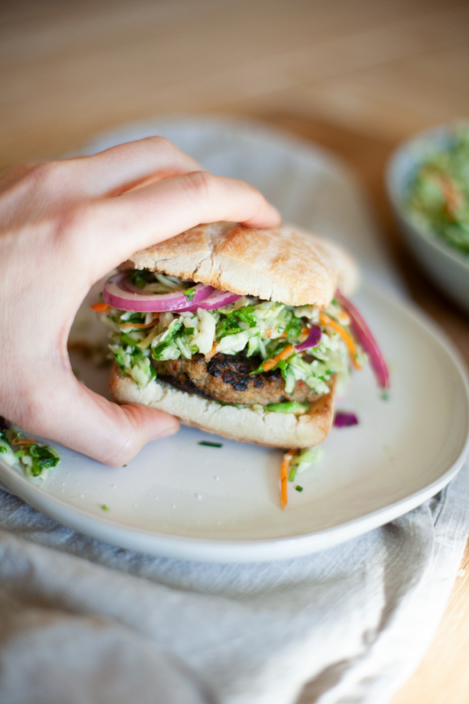 You need this recipe for Green Goddess Veggie turkey burger on Ciabatta. www.lillieeatsandtells.com
