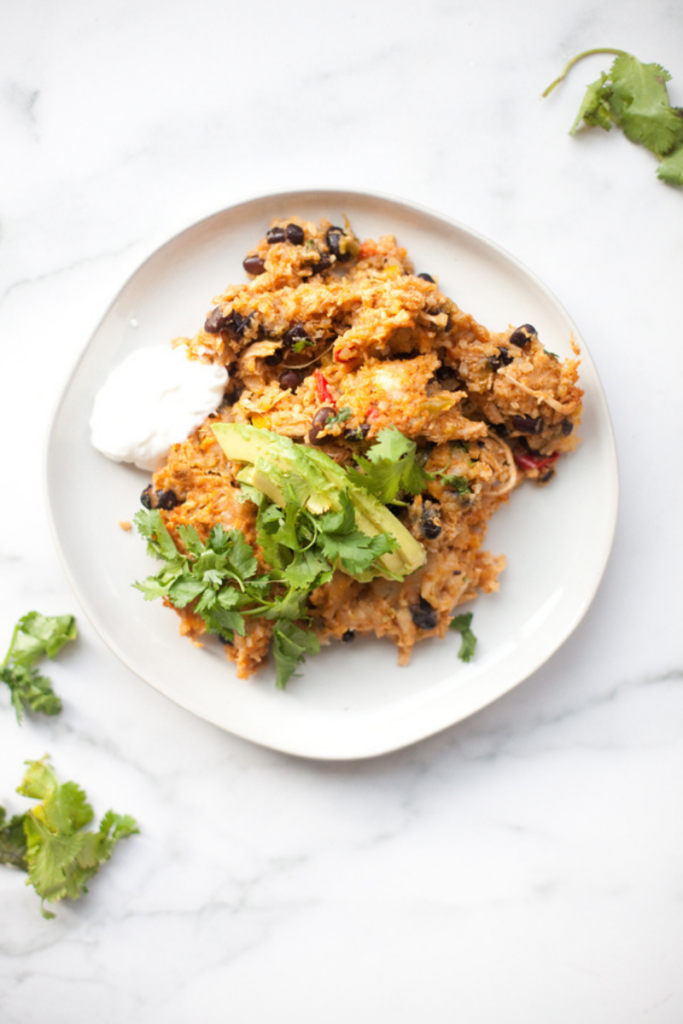 You need this macro-friendly cauliflower rice enchilada skillet. www.lillieeatsandtells.com