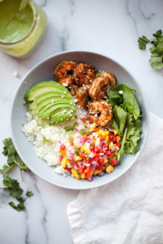 cauliflower with spicy shrimp www.lillieeatsandtells.com
