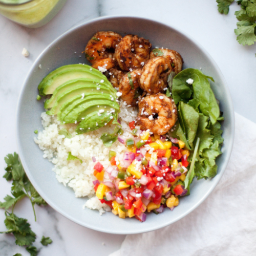 cauliflower with spicy shrimp www.lillieeatsandtells.com