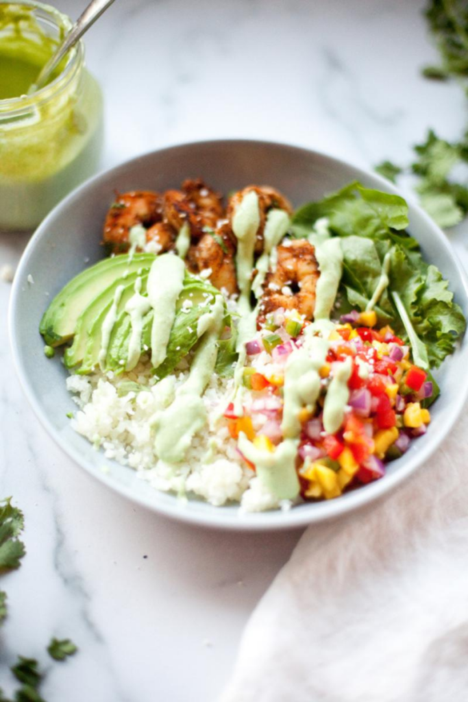 spicy shrimp taco bowl www.lillieeatsandtells.com