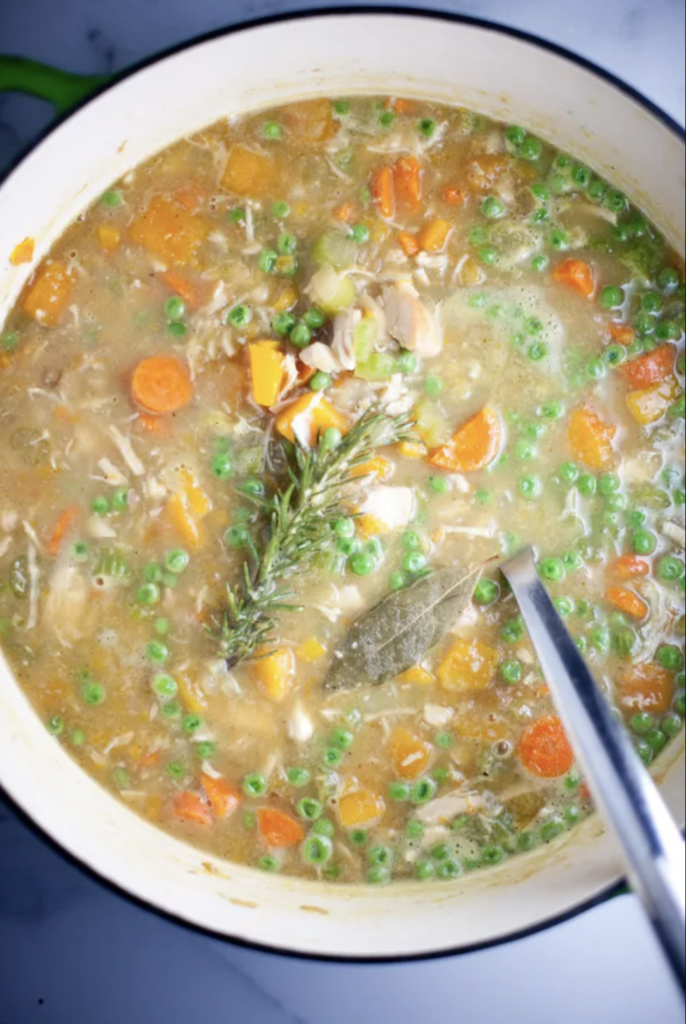 Veggie Chicken Soup with Butternut Squash. One of my 5 Healthy and Macro-friendly Soups for Fall
