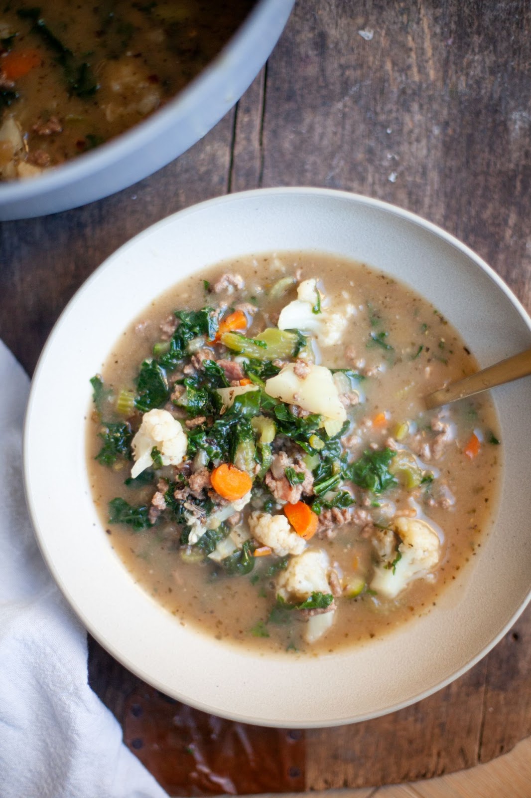 Lillie Eats and Tells Macro-friendly Beef and Kale Soup