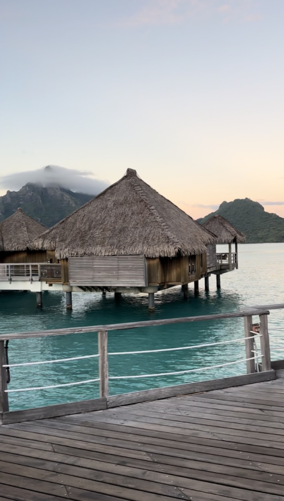 Huts on Bora Bora from St. Regis