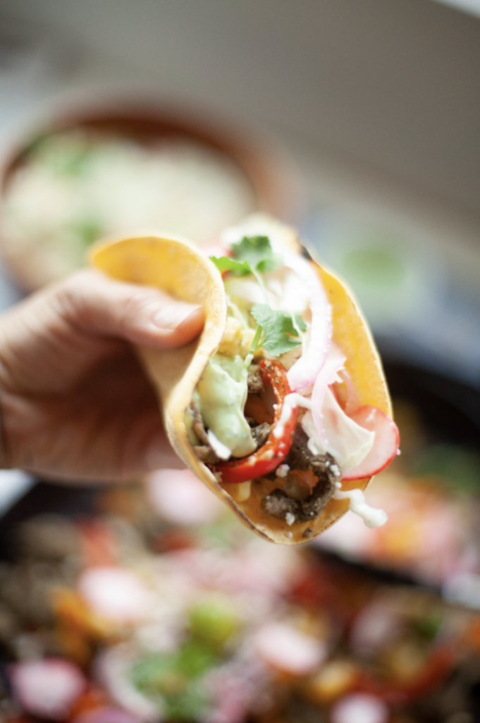 Avocado CIlantro Cream on Tacos
