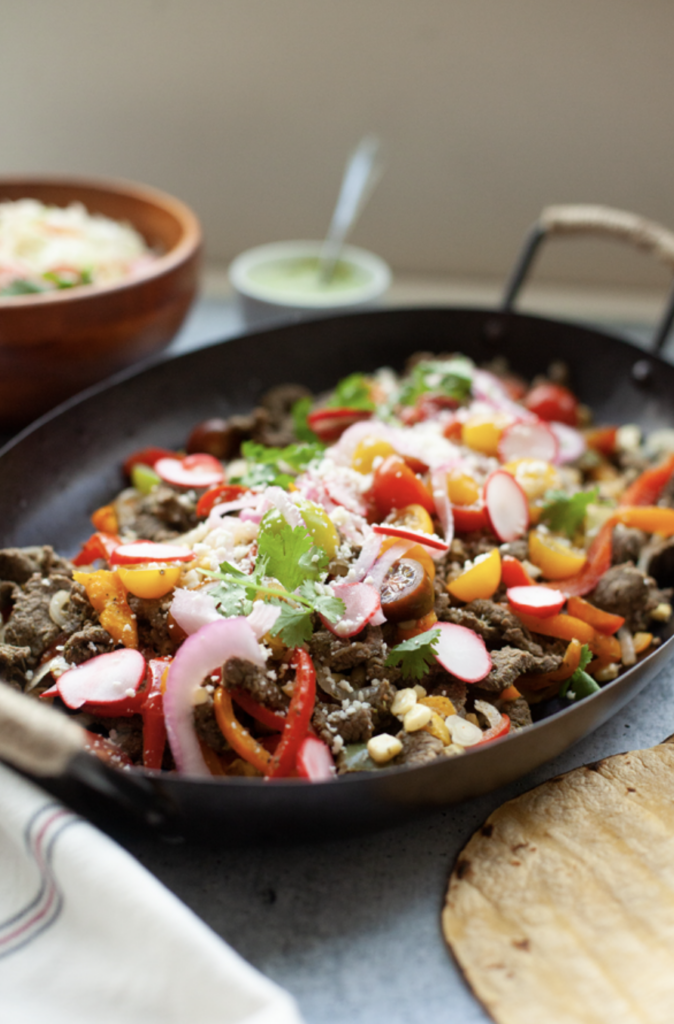 Sauce and skillet made by Lillie Eats and Tells