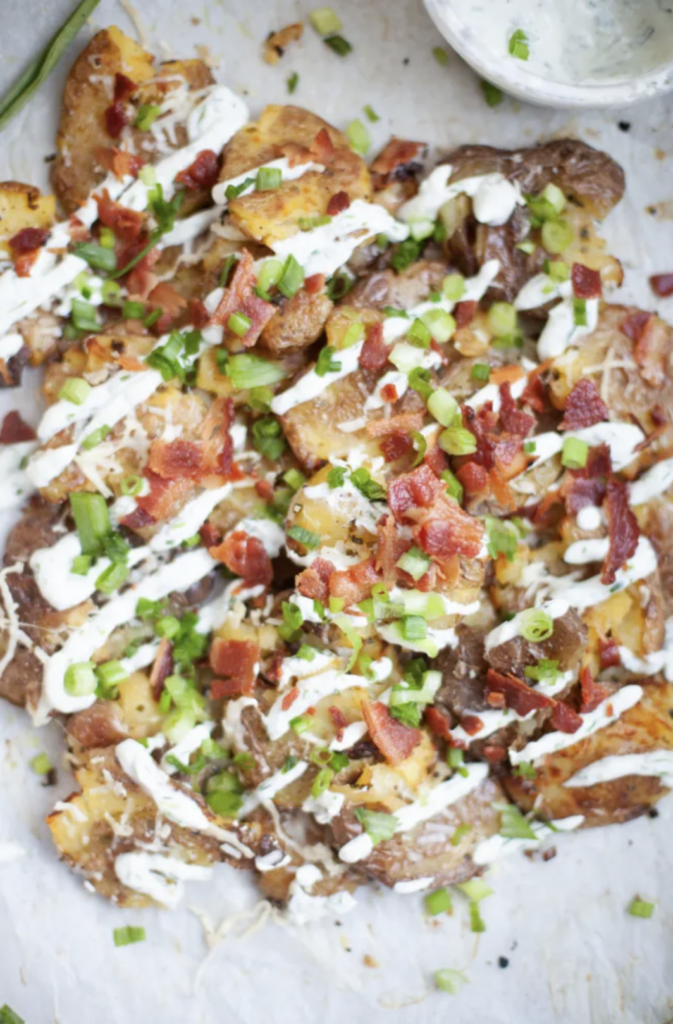 loaded smashed potatoes Lillieeatsandtells.com
