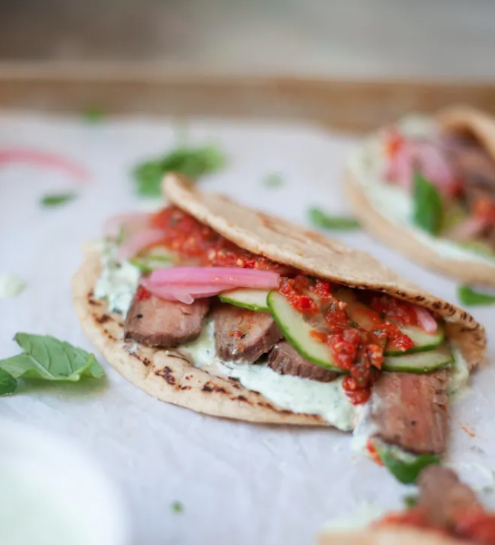 Sweet Garlic Spiced Grilled Flank Steak leftovers lillieeatsandtells.com