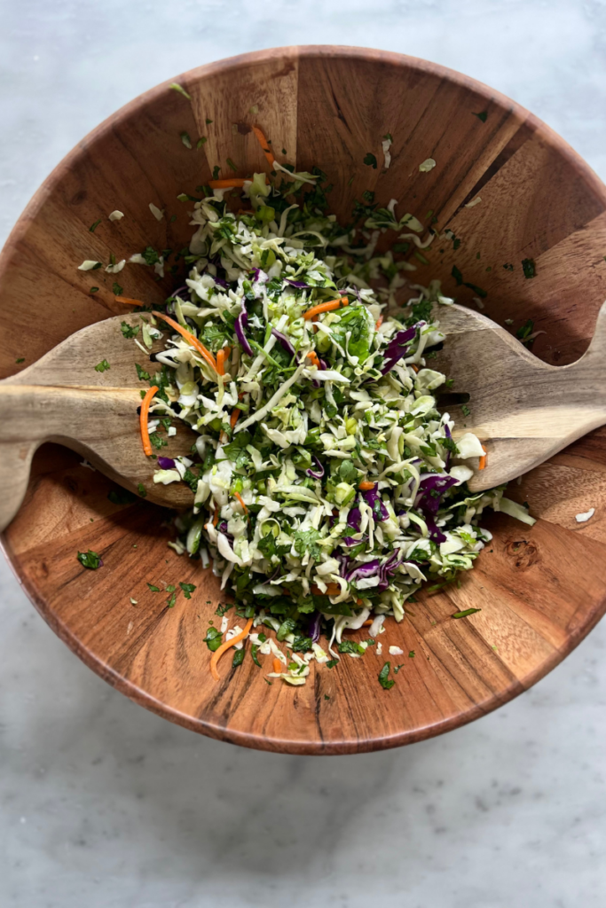 Picture of the cilantro lime slaw in a bowl