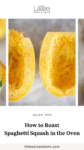 Pinterest Text of Spaghetti Squash on a cookie sheet