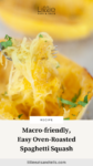 Pinterest Pin of Spaghetti Squash Roasted on a pan
