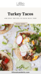 Pinterest Pin and an image of fully loaded sheet pan tacos