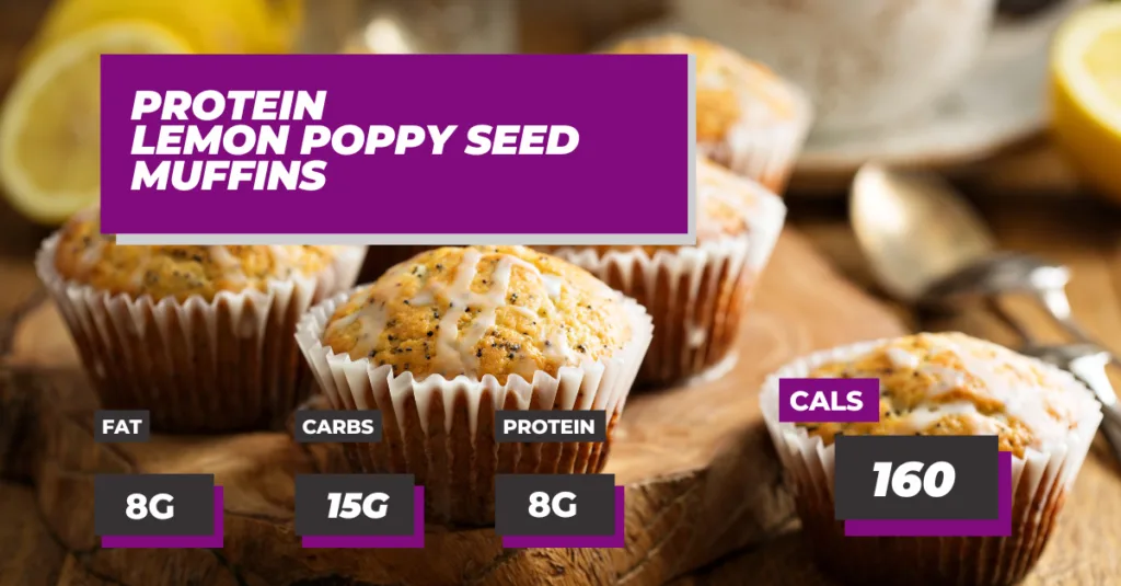 Lemon Poppy Seed Muffins - 160 calories per muffin
