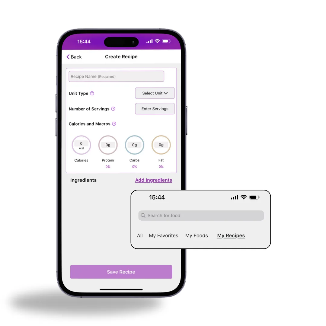 Recipe creation in Macro Sync