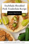 Pinterest pin for red enchilada shredded pork.