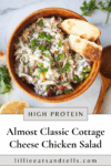 Pinterest image for cottage cheese chicken salad.