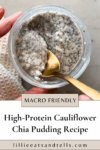 Pinterest pin for cauliflower chia pudding.