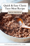 Pinterest pin for classic taco meat.