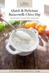 Pinterest pin for buttermilk chive dip.