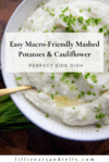 Pinterest pin for mashed potatoes and cauliflower recipe.