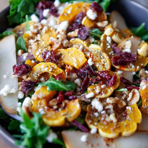 Delicata salad in serving bowl.
