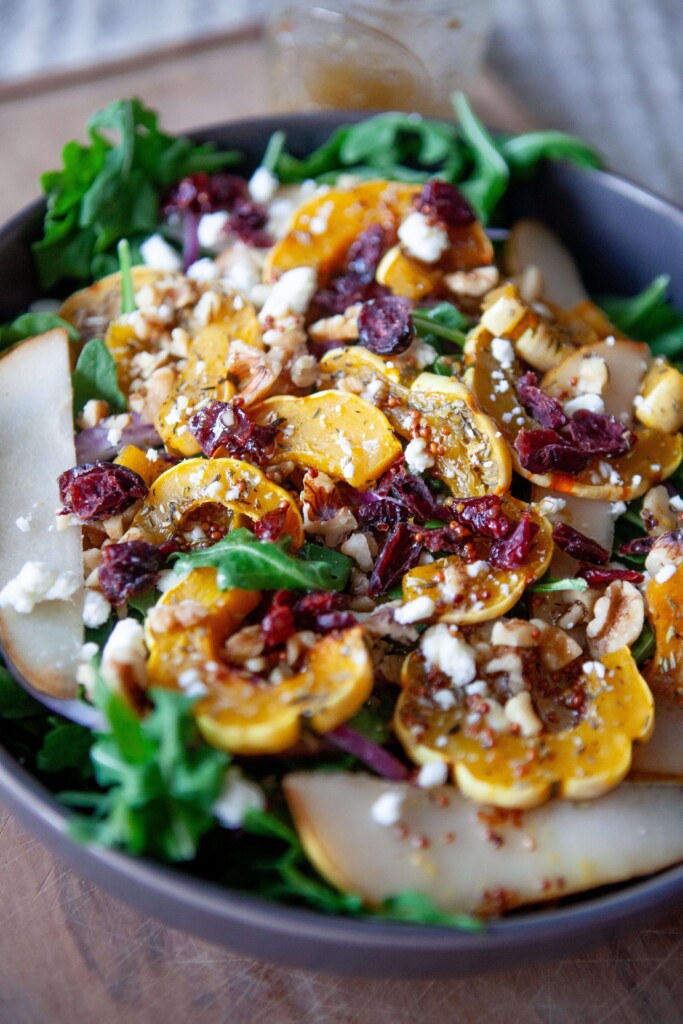 Delicata salad in serving bowl.
