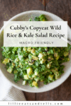 Pinterest pin for wild rice and kale salad.